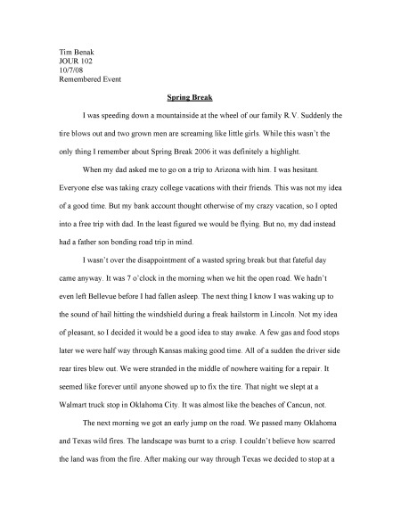 Essay about family trip